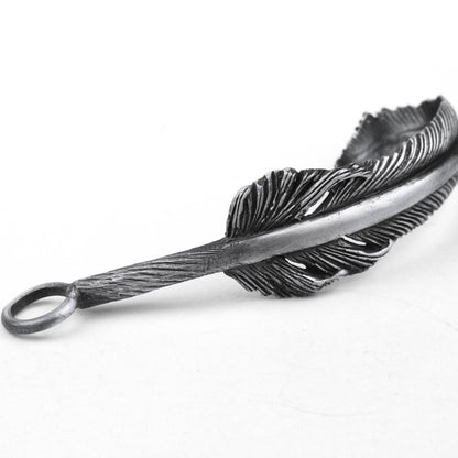 Feather pendant, 925 silver feather necklace, brass handmade jewelry