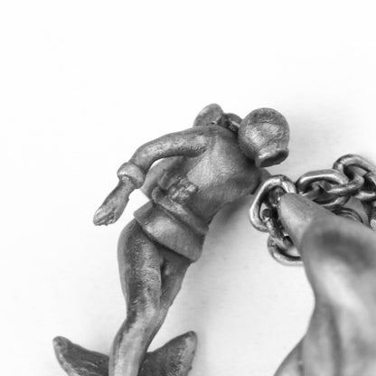 925 silver diver and whale pendant, great white shark pendant, dolphin necklace, vintage brass craftsman made jewelry
