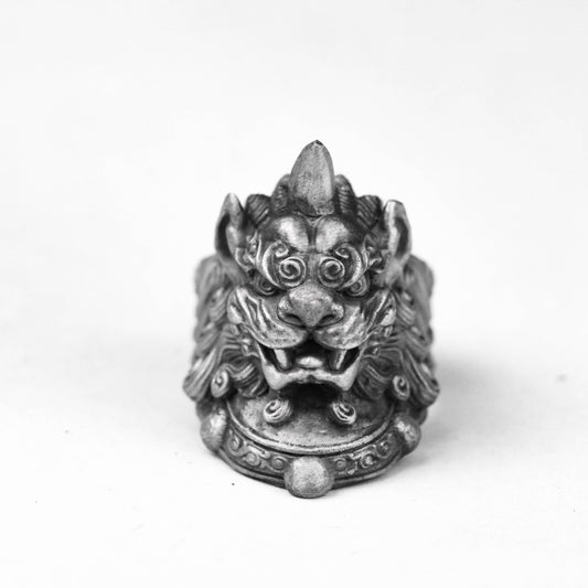Unicorn silver ring, brave silver ring, evil spirit protection ring, peace vintage silver ring, handmade gift ring