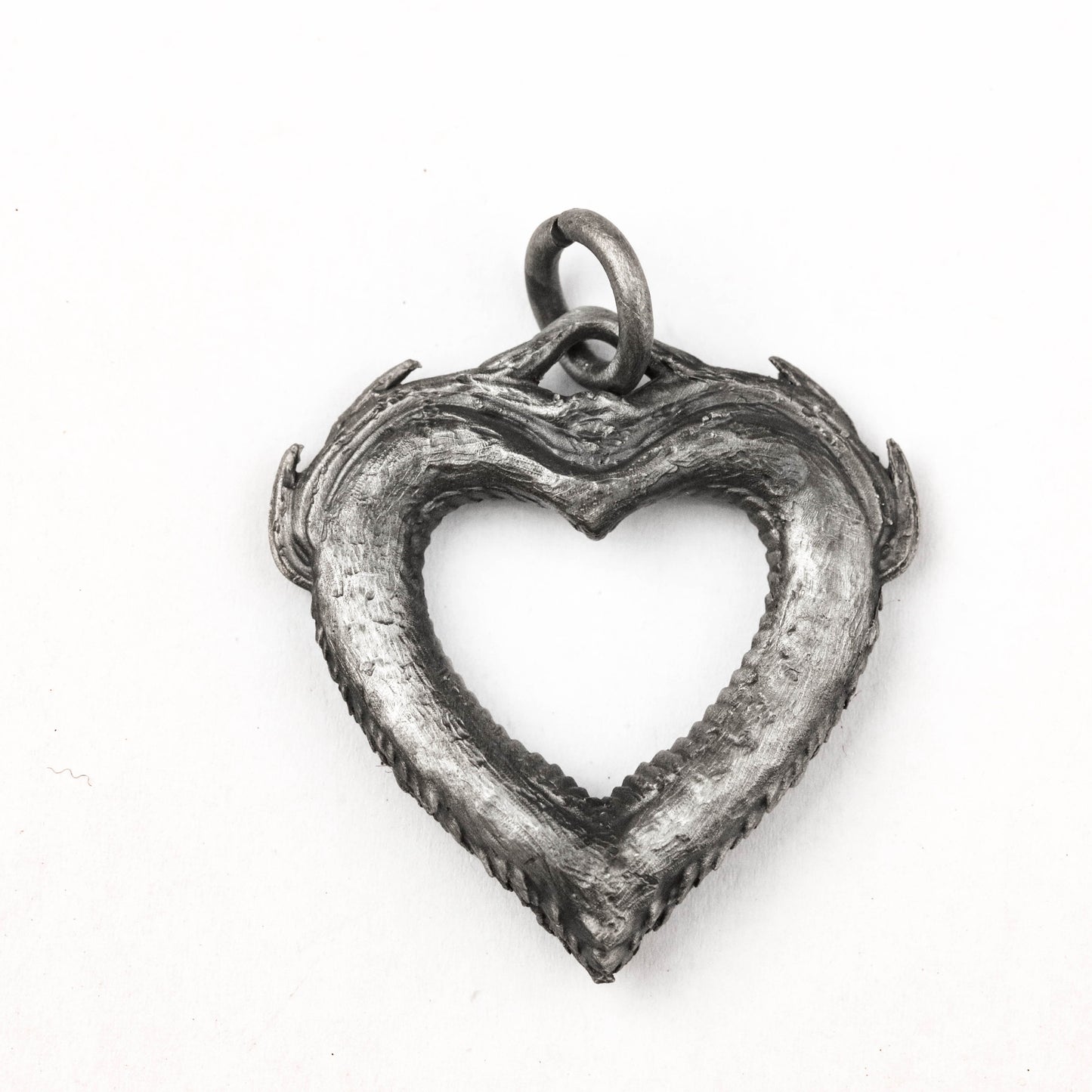 925 silver dragon scale heart pendant, right pendant, unique jewelry, brass artisan made necklace