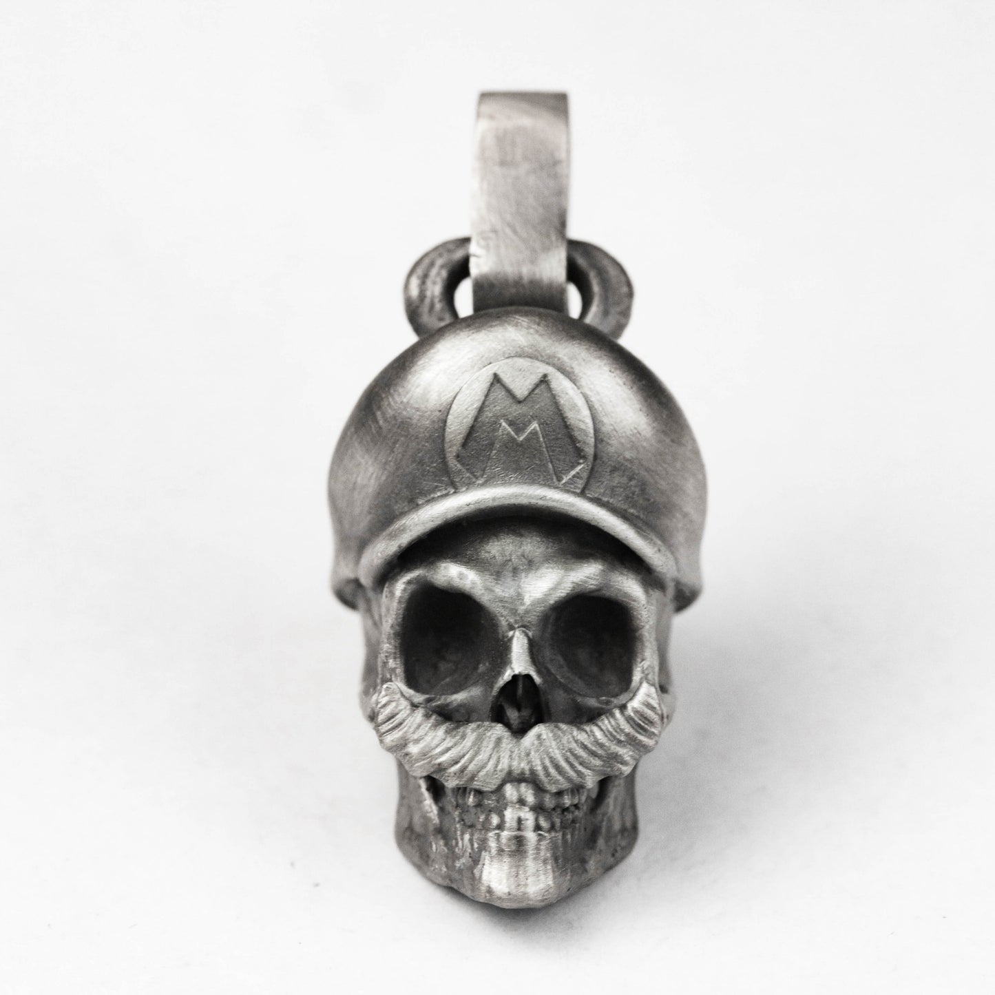 Skull Mario 925 Silver Pendant Necklace, Plumber Skull Silver Pendant, Skull Necklace, Handmade Classic Pendant