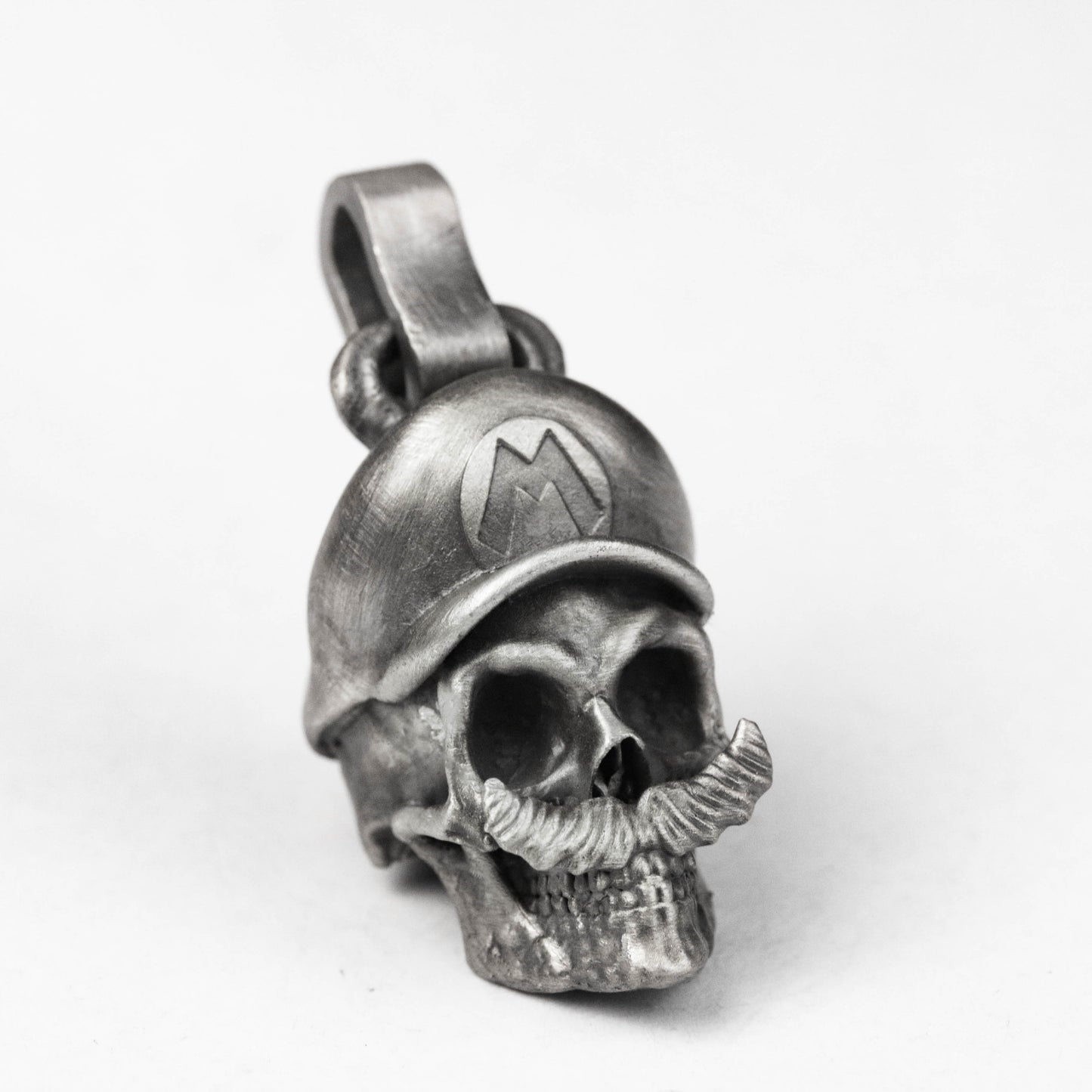 Skull Mario 925 Silver Pendant Necklace, Plumber Skull Silver Pendant, Skull Necklace, Handmade Classic Pendant