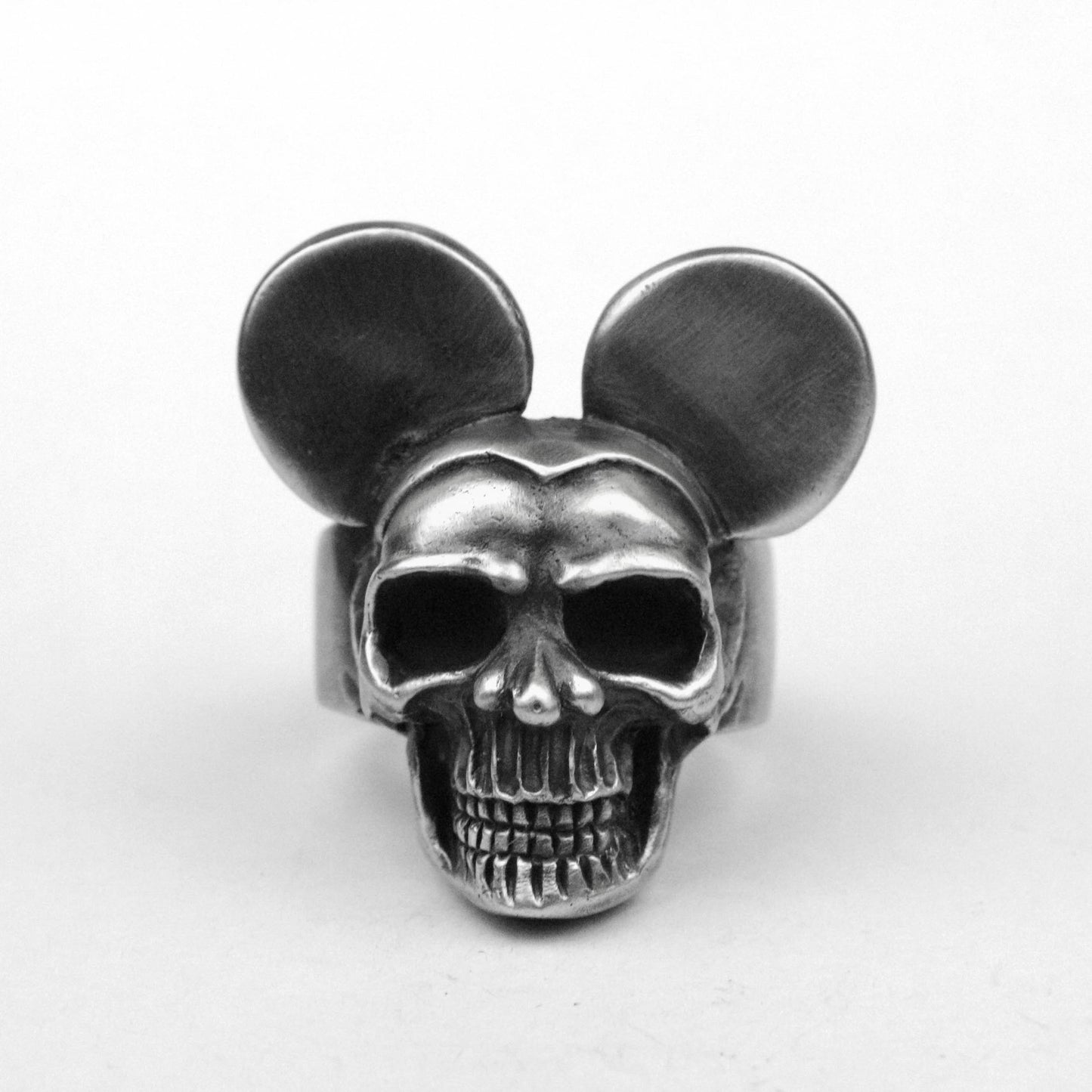 925 silver Mickey skull ring big ear Skull ring Unique Mickey, dark Mickey skeleton Brass craftsmen make jewelry