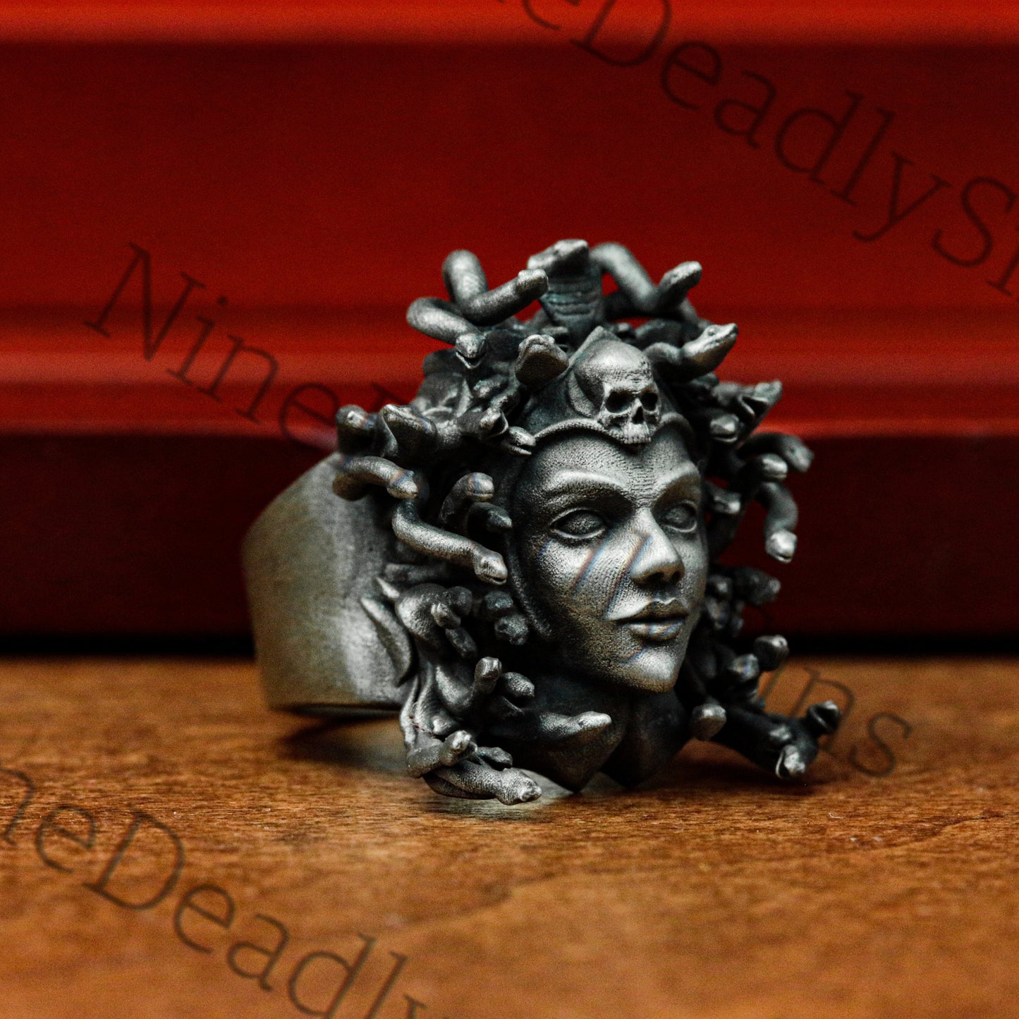 Medusa 925 Silver Ring - Snake King Banshee - Glamorous Queen Ring Gift Goth Charm