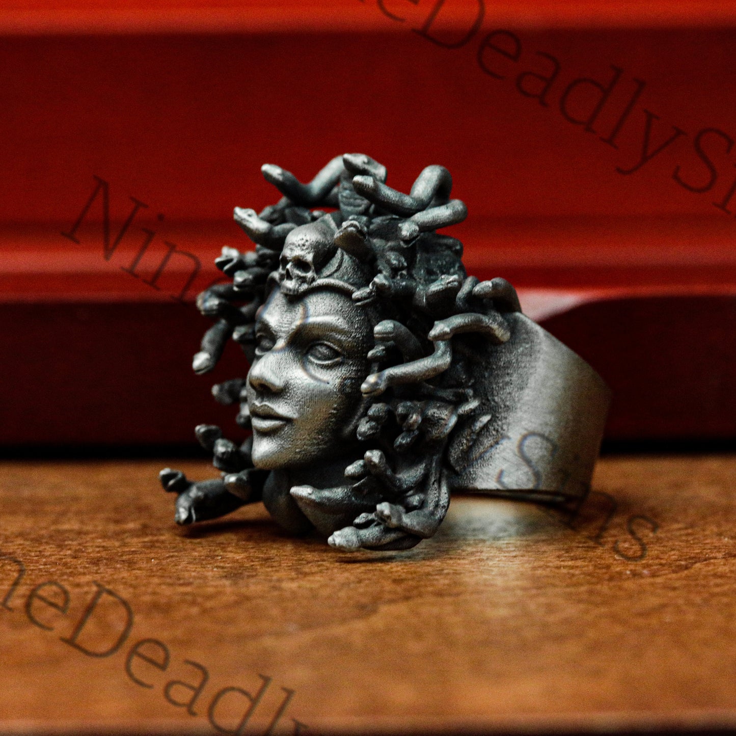 Medusa 925 Silver Ring - Snake King Banshee - Glamorous Queen Ring Gift Goth Charm