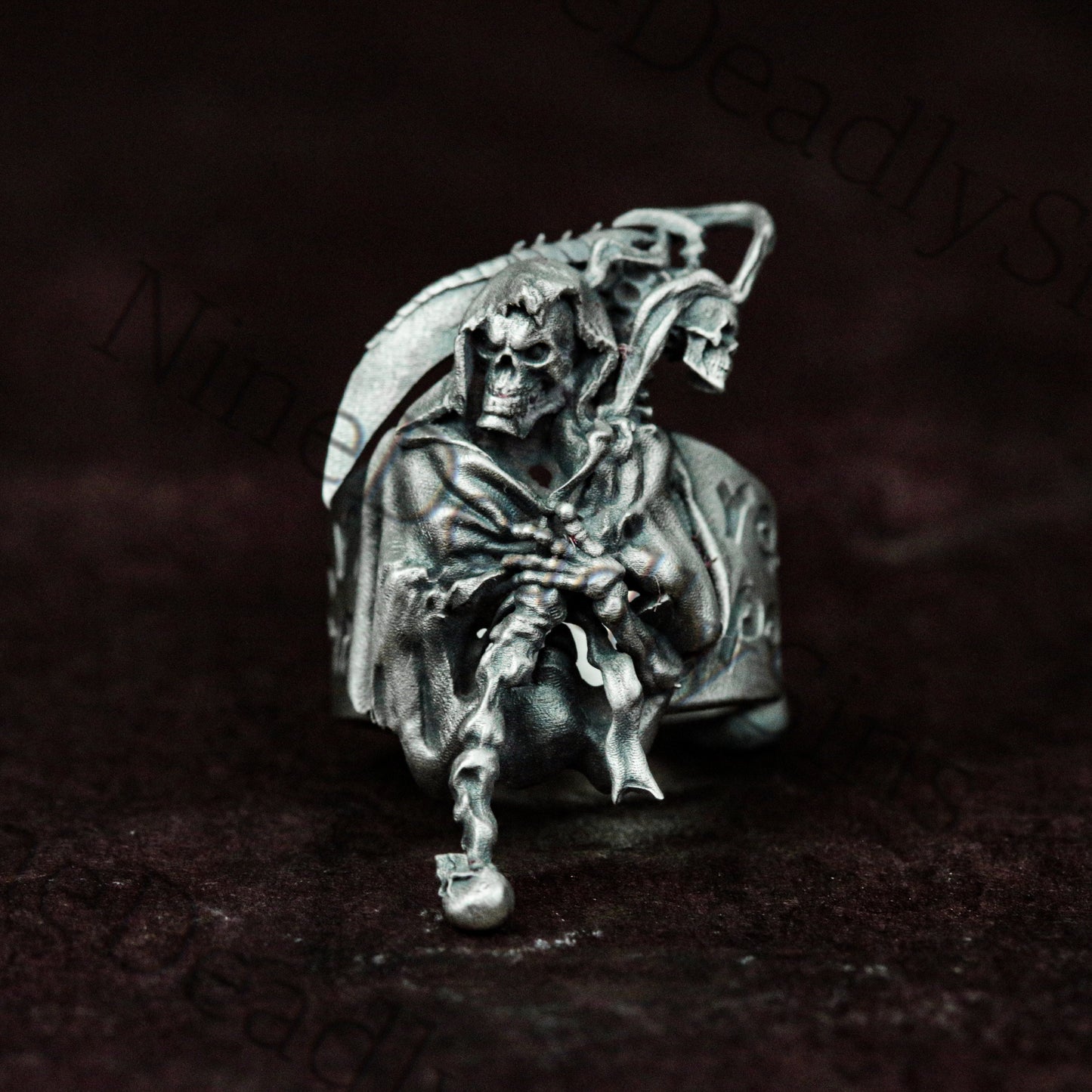 Death Reaper 925 Silver Ring - Undead Reaper - Personalized Handmade Ring Gift Gothic Indie Ring