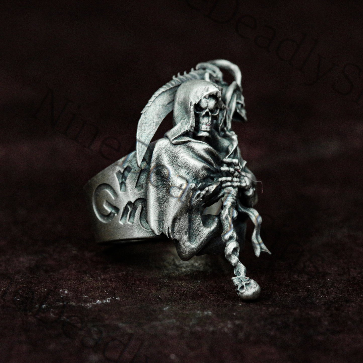 Death Reaper 925 Silver Ring - Undead Reaper - Personalized Handmade Ring Gift Gothic Indie Ring