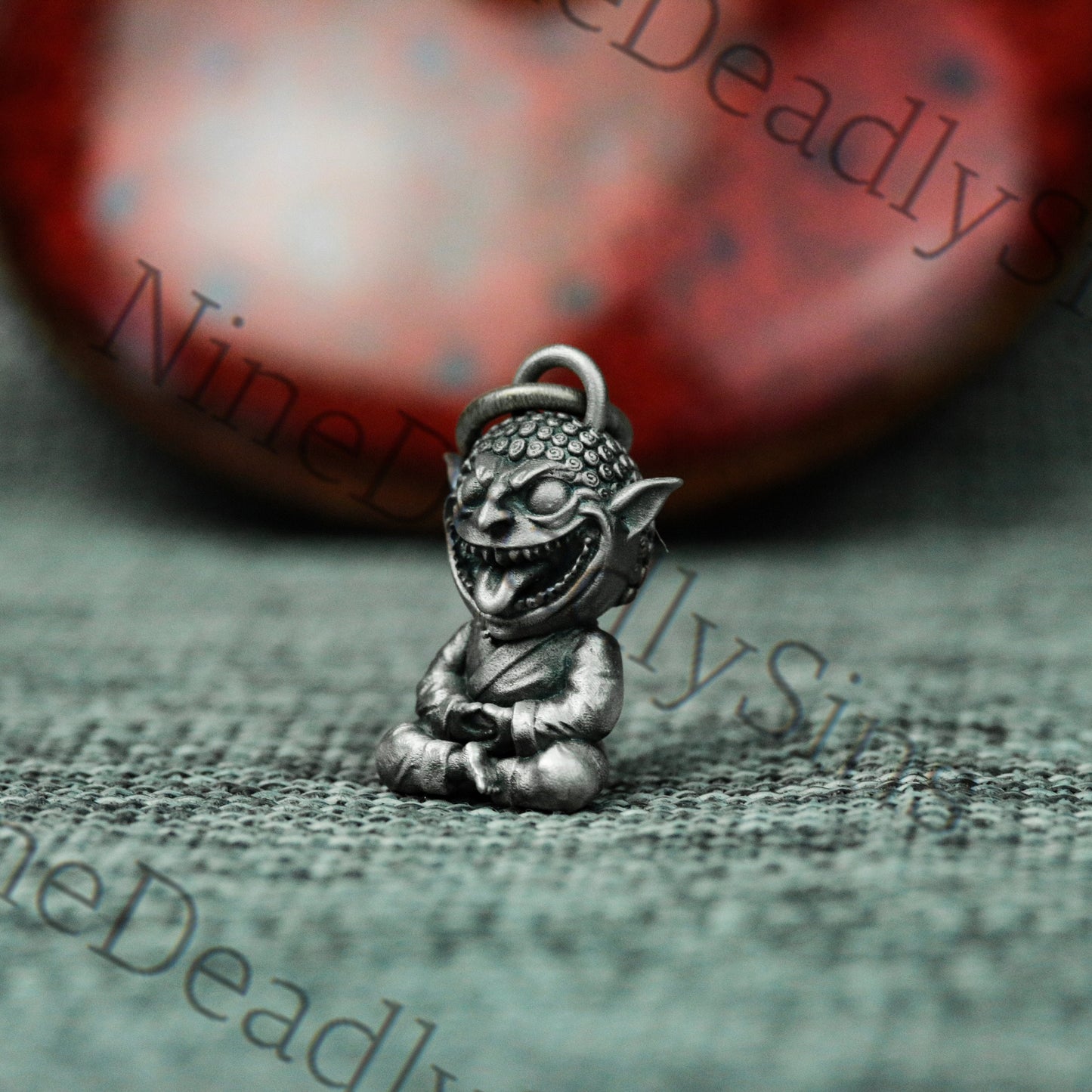 Goblin's Prayer 925 Silver Pendant Necklace - Meditating Goblin - Personalized Handmade Pendant Gift Gothic Independent Pendant