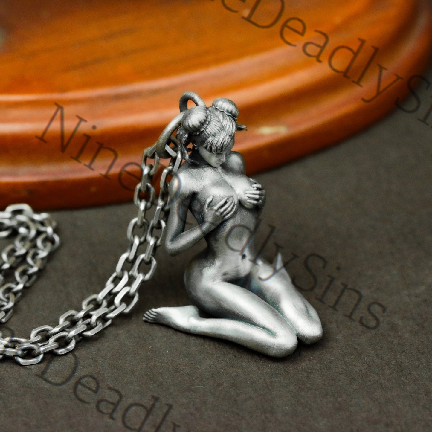 Chun Li's Temptation 925 Silver Pendant Necklace - Nude Chun Li - Sexy Temptation Personalized Pendant Necklace Gift