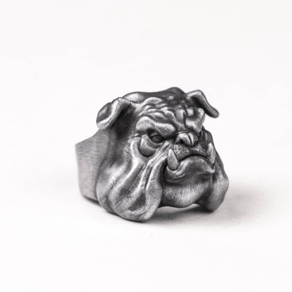 Bully Dog Ring Pet Ring Brass 925 silver handmade custom jewelry