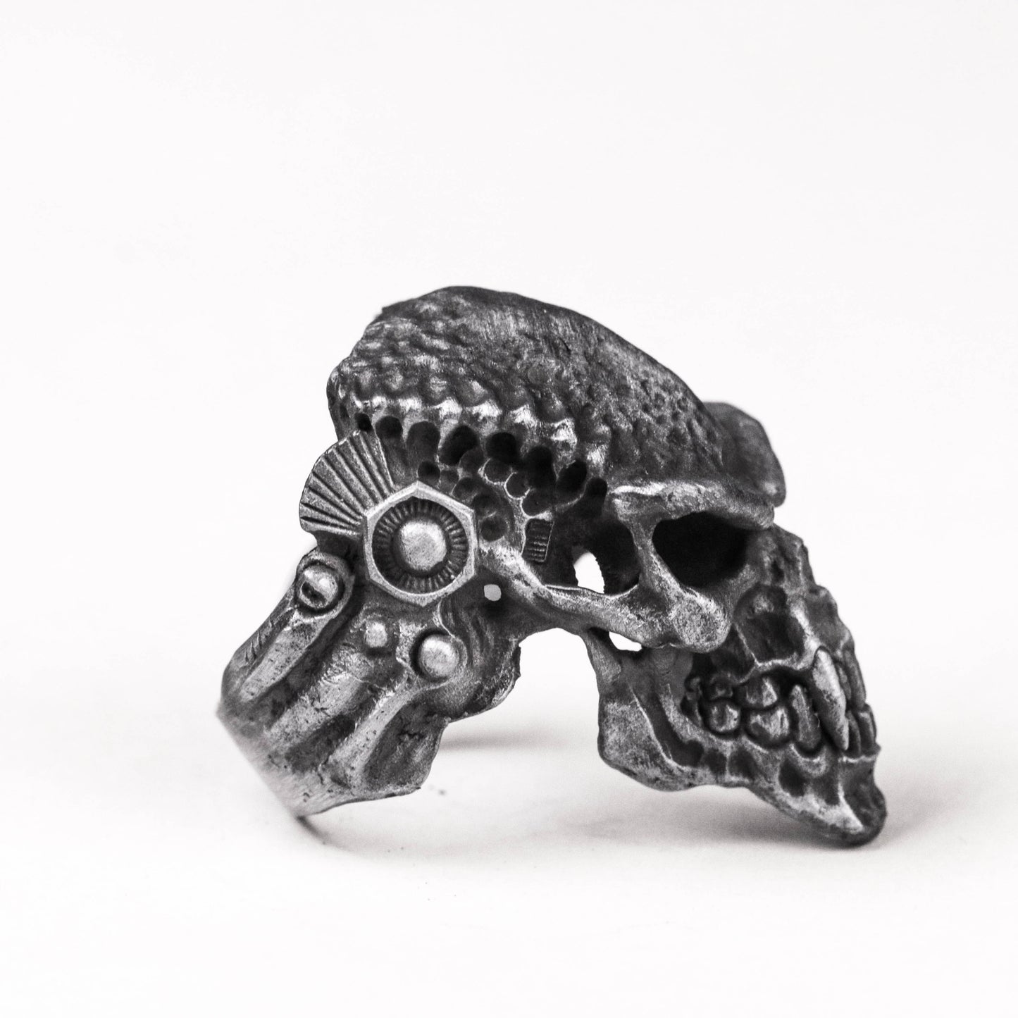 Crazy Pig Skull 925 Silver Ring-Locomotive Python Skull Silver Ring-Gothic Exaggerated Skull Handmade Silver Ring