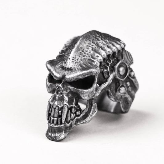 Crazy Pig Skull 925 Silver Ring-Locomotive Python Skull Silver Ring-Gothic Exaggerated Skull Handmade Silver Ring