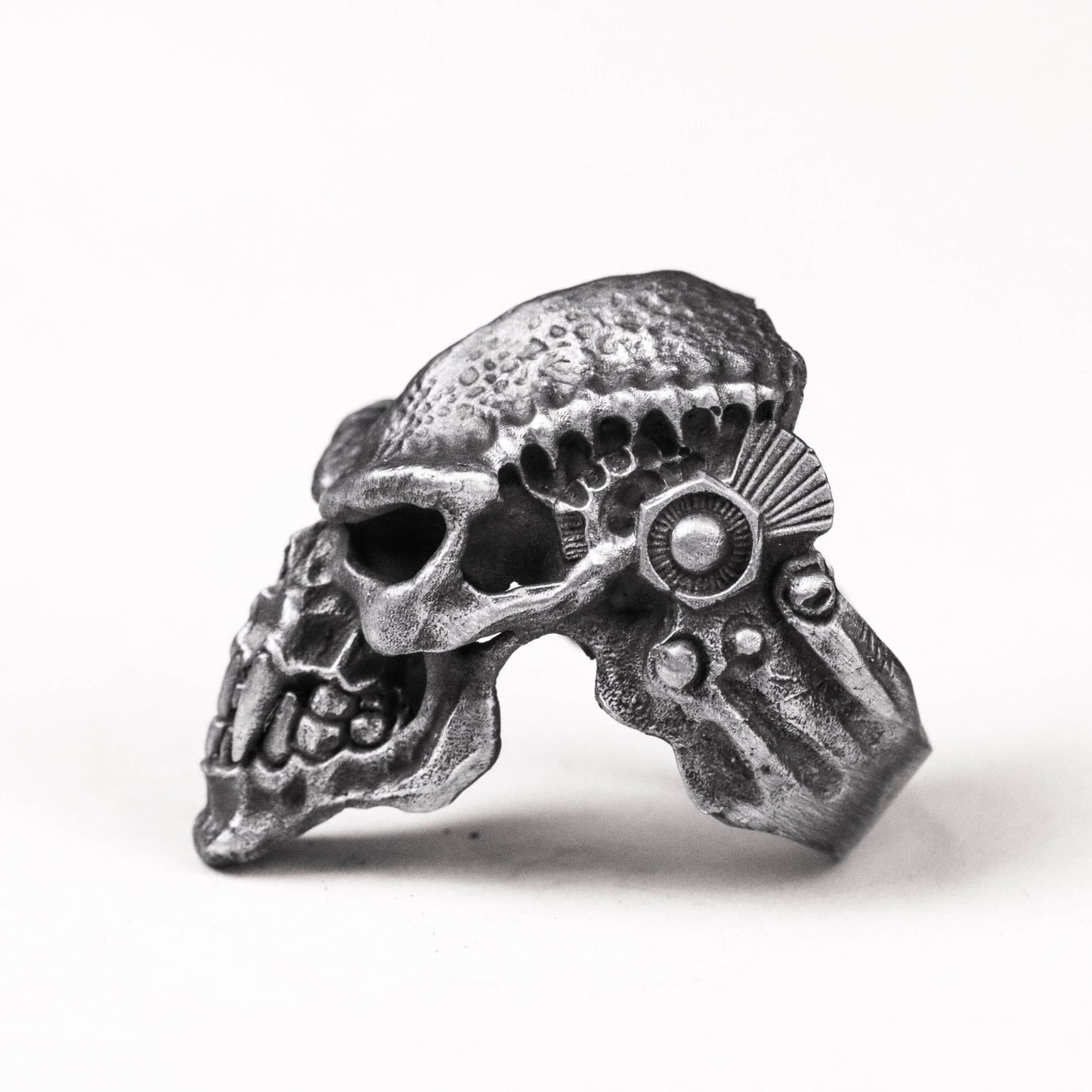 Crazy Pig Skull 925 Silver Ring-Locomotive Python Skull Silver Ring-Gothic Exaggerated Skull Handmade Silver Ring