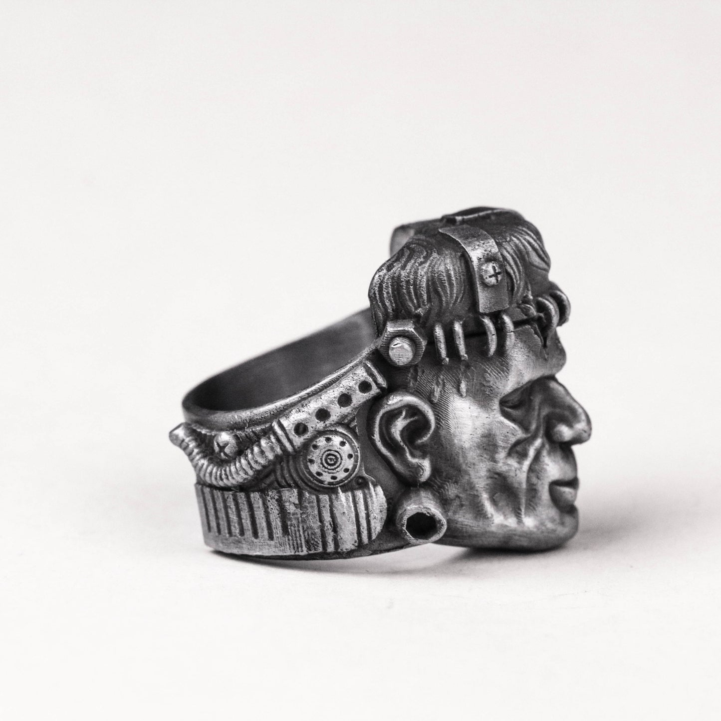 Frankenstein Boris Karloff Ring Horror Scientist Brass 925 silver handmade custom jewelry