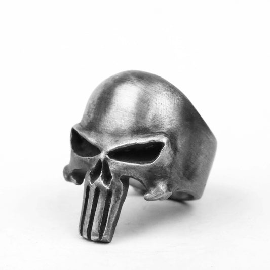 925 silver skull ring, Punisher ring, Punisher skull ring, Marvel ring, Mens skull ring, unisex skull ring brass handmade jewelry