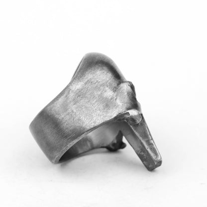 Artisanal Skull Signet Ring - Unisex 925 Sterling Silver & Brass Heirloom Jewelry