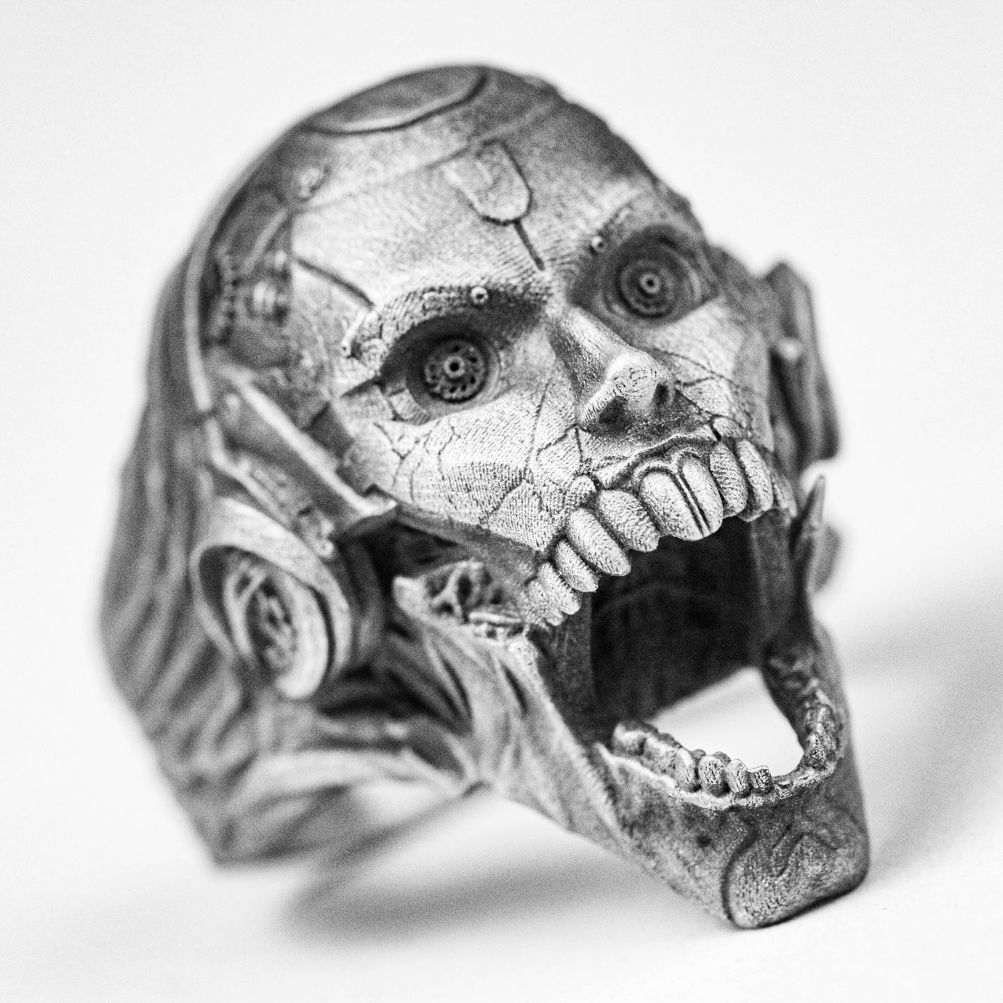 925 punk ring-skull-gothic style-punk male ring-rock index finger accessories-heavy metal roaring ring