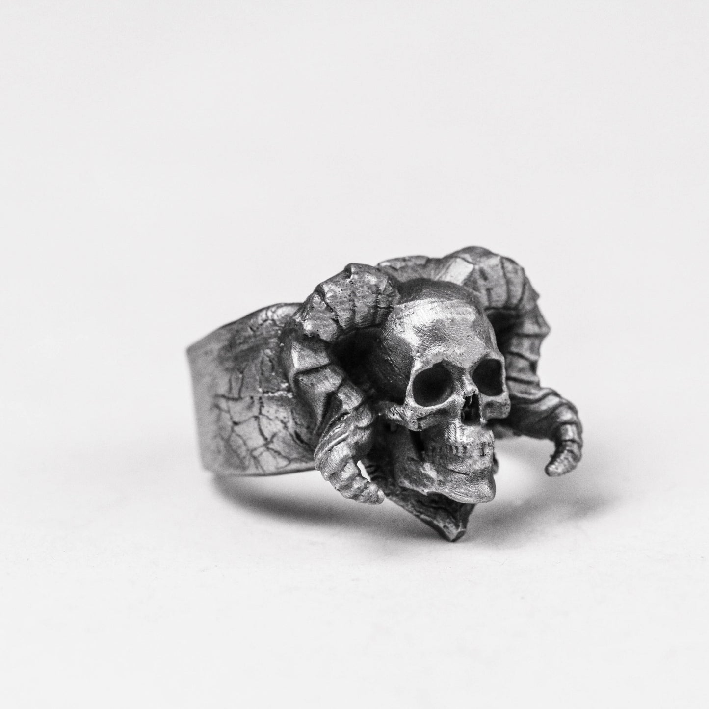 shofar Horns skull ring Unique skull ring personalized Brass 925 silver handmade custom jewelry