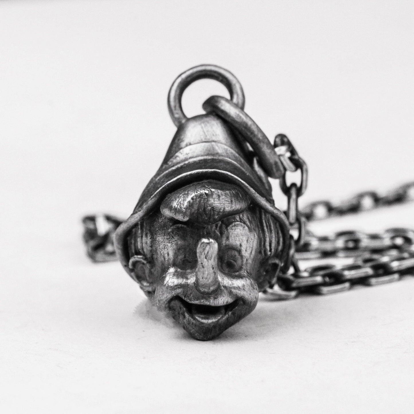 Pinocchio pendant 925 silver fairy tale character necklace brass craftsman jewelry