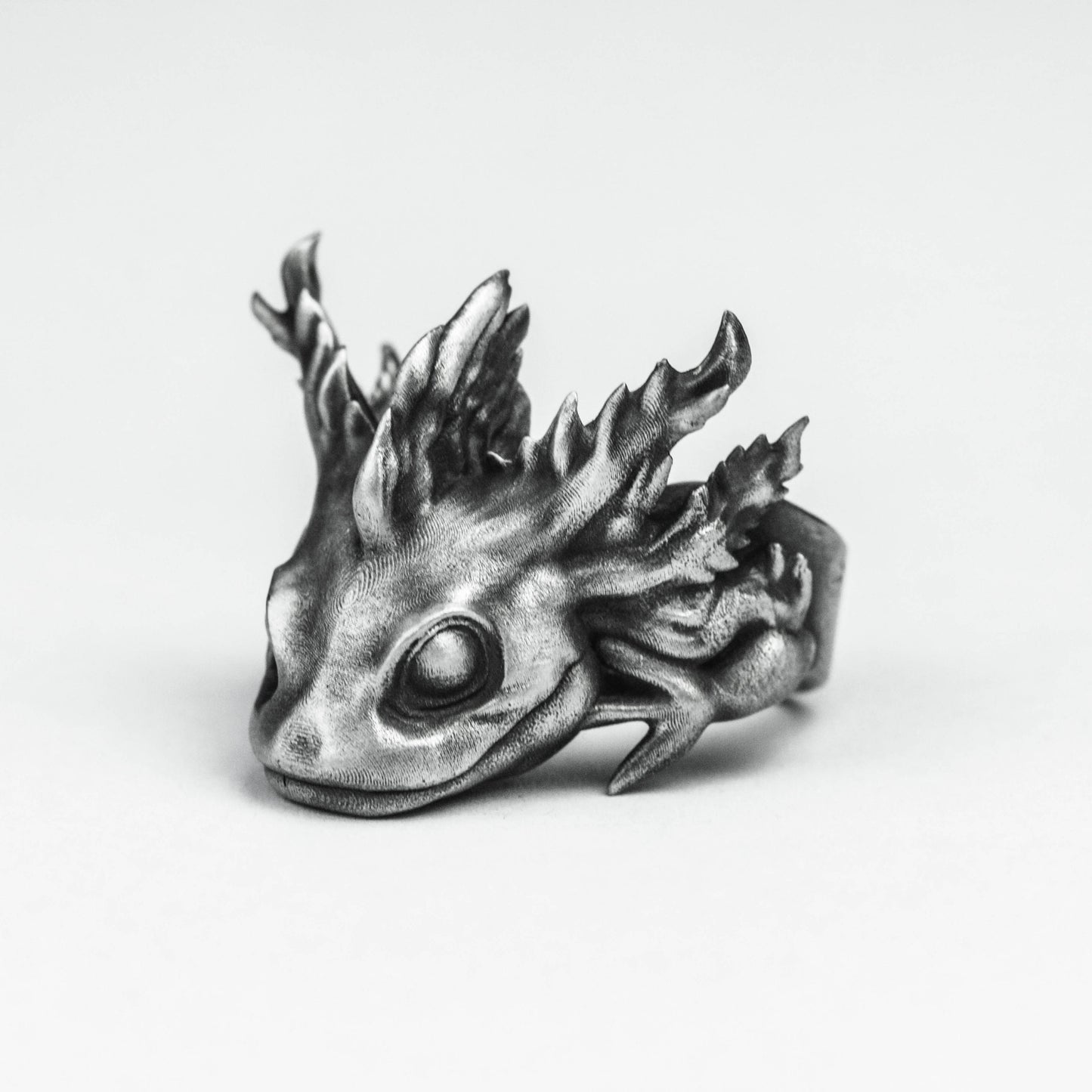 925 silver Axolotl Ring,  Salamander, Water Lizard, Stacking Ring, Tiny Axolotl