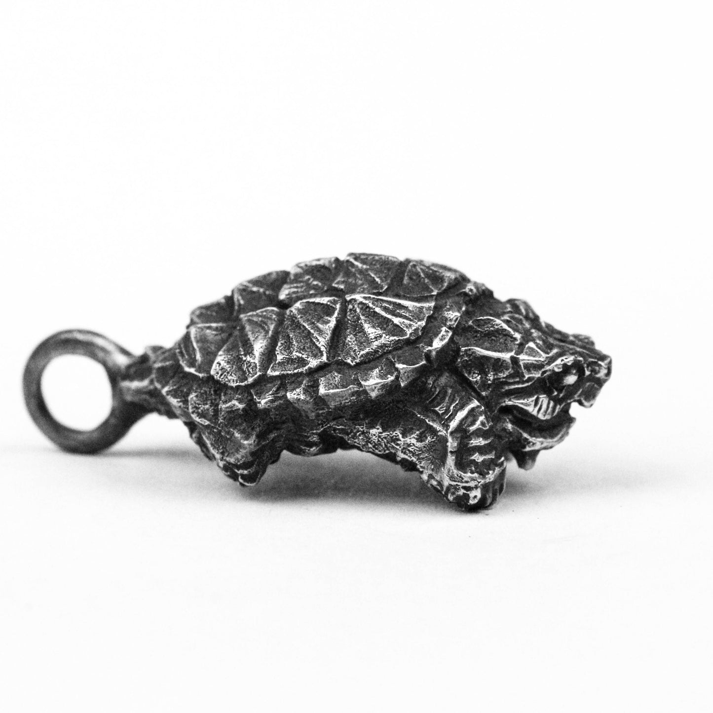 Snapping turtle pendant, realistic shape guardian beast pendant,Vintage Brass Red copper cupronickel key chain pendant handmade jewelry