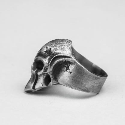 925 silver Spartan Ring Spartan Helmet Men's Ring Steel Helmet Ring Jewelry Brass craftsmen make jewelry