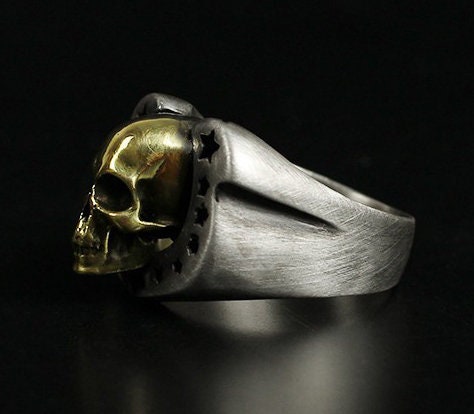 Inlaid Rings - Inlaid Skull Rings - Gothic Rings - Horseshoe Inlaid Rings - Combination Jewelry - Fashion Rings for Men