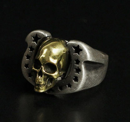 Inlaid Rings - Inlaid Skull Rings - Gothic Rings - Horseshoe Inlaid Rings - Combination Jewelry - Fashion Rings for Men