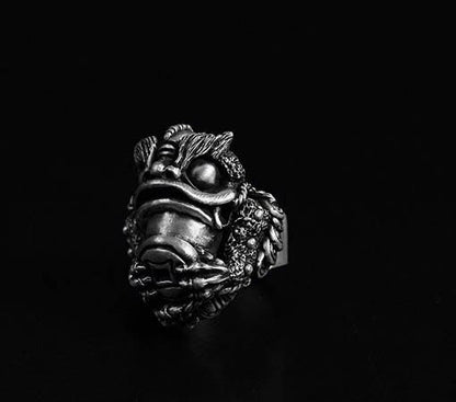 Golden toad silver ring-toad toad 925 silver ring-frog ring-frog prince silver jewelry-safe symbol-oxidized jewelry