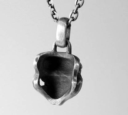 Delicate Pendant - Human Skull Jewelry - Gothic Necklace - Vintage Punk Pendant - Oxidized Silver Necklace - Stunning Jewelry