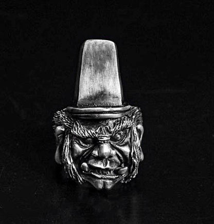 Handmade Ring - Black Impermanence Ring - 925 Sterling Silver Death Ring - Ghost Face Jewelry