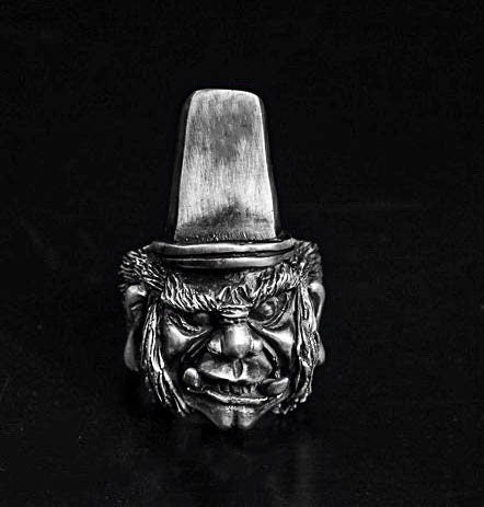 Handmade Ring - Black Impermanence Ring - 925 Sterling Silver Death Ring - Ghost Face Jewelry