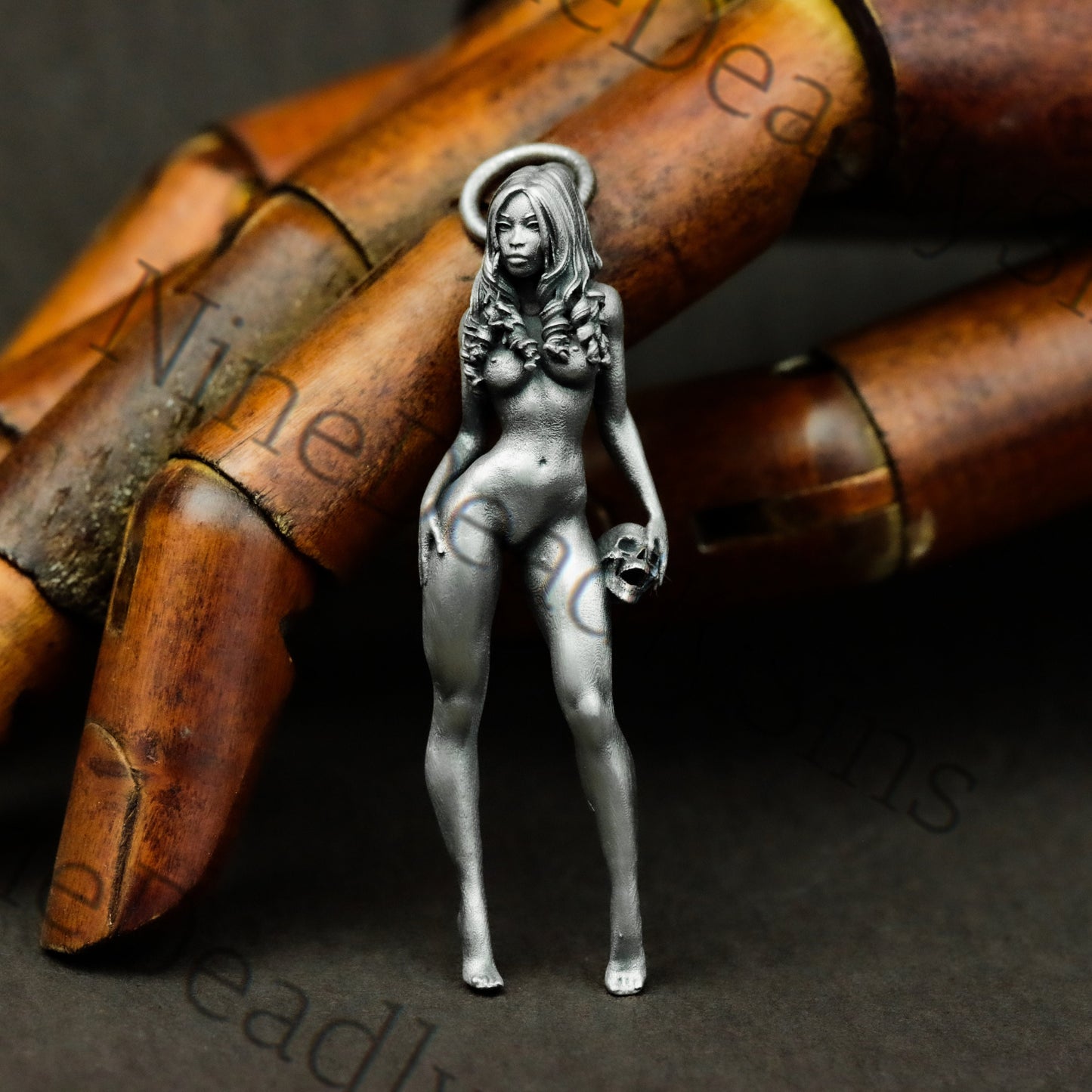 Witch Priestess 925 Silver Pendant Necklace - Naked Witch - Sexy Seductive Personality Pendant Necklace Gift