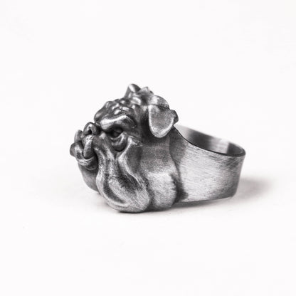 Bully Dog Ring Pet Ring Brass 925 silver handmade custom jewelry