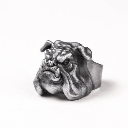 Bully Dog Ring Pet Ring Brass 925 silver handmade custom jewelry