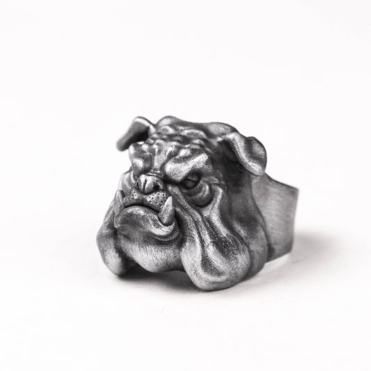 Bully Dog Ring Pet Ring Brass 925 silver handmade custom jewelry