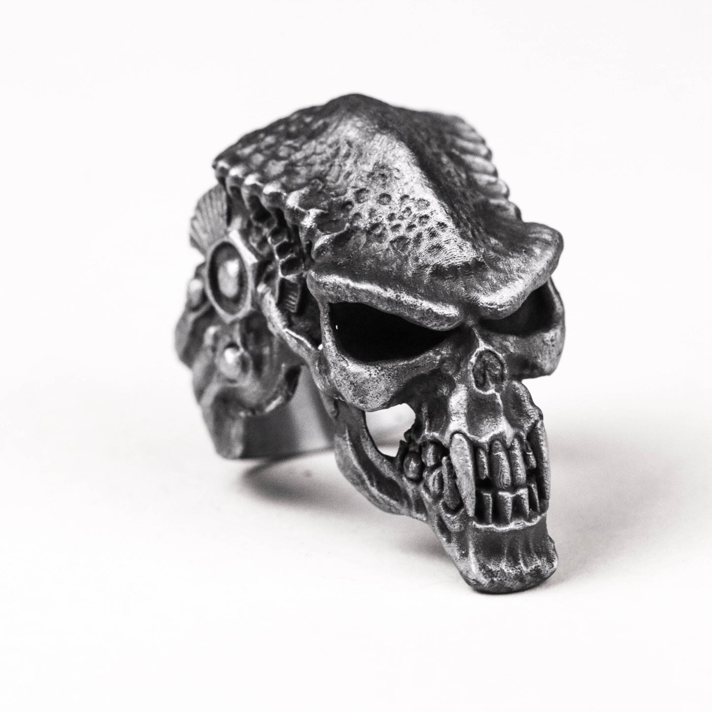 Crazy Pig Skull 925 Silver Ring-Locomotive Python Skull Silver Ring-Gothic Exaggerated Skull Handmade Silver Ring