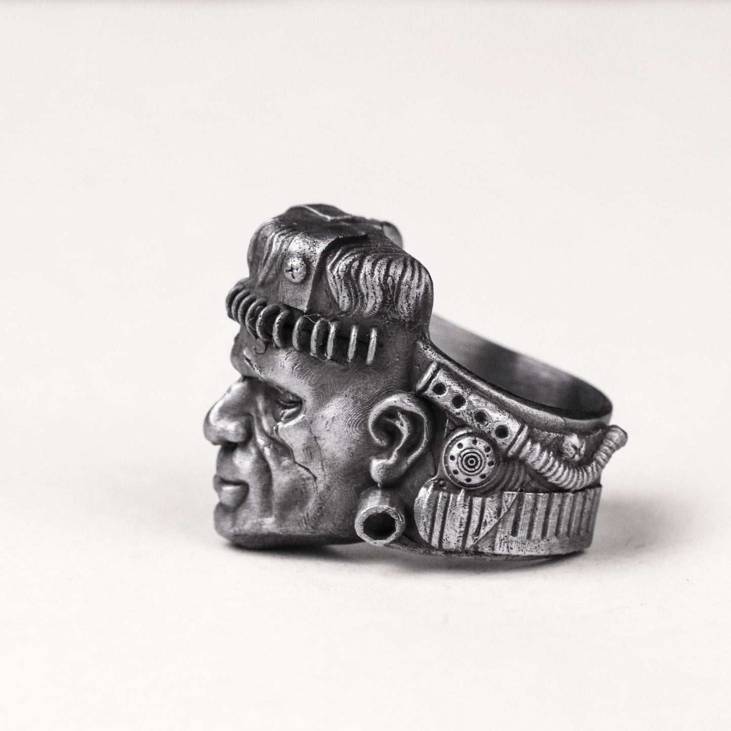 Frankenstein Boris Karloff Ring Horror Scientist Brass 925 silver handmade custom jewelry