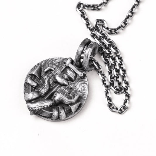 925 Silver Cthulhu Pendant Octopus Tentacle Necklace Retro Brass Craftsman Making Jewelry