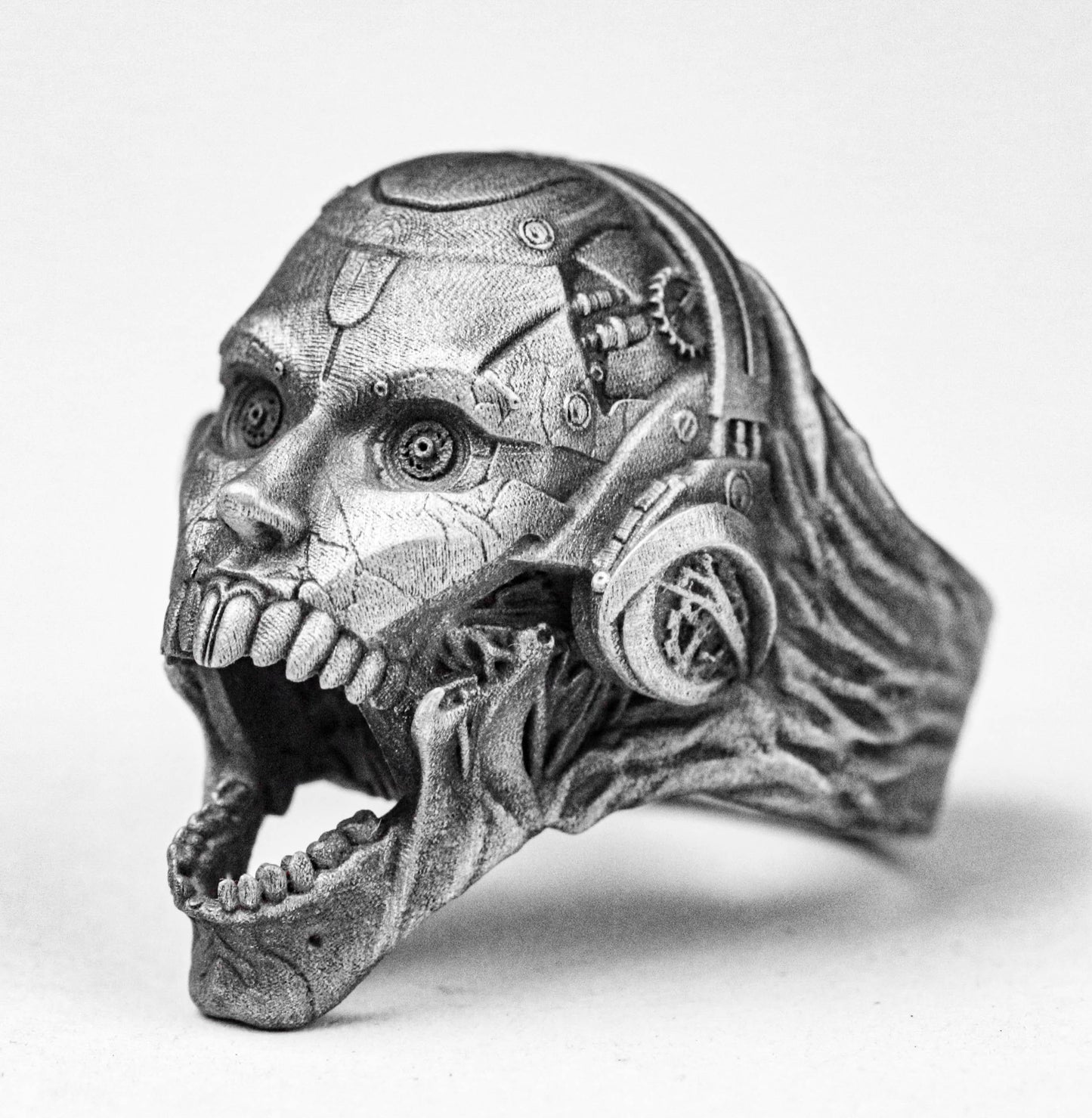 925 punk ring-skull-gothic style-punk male ring-rock index finger accessories-heavy metal roaring ring