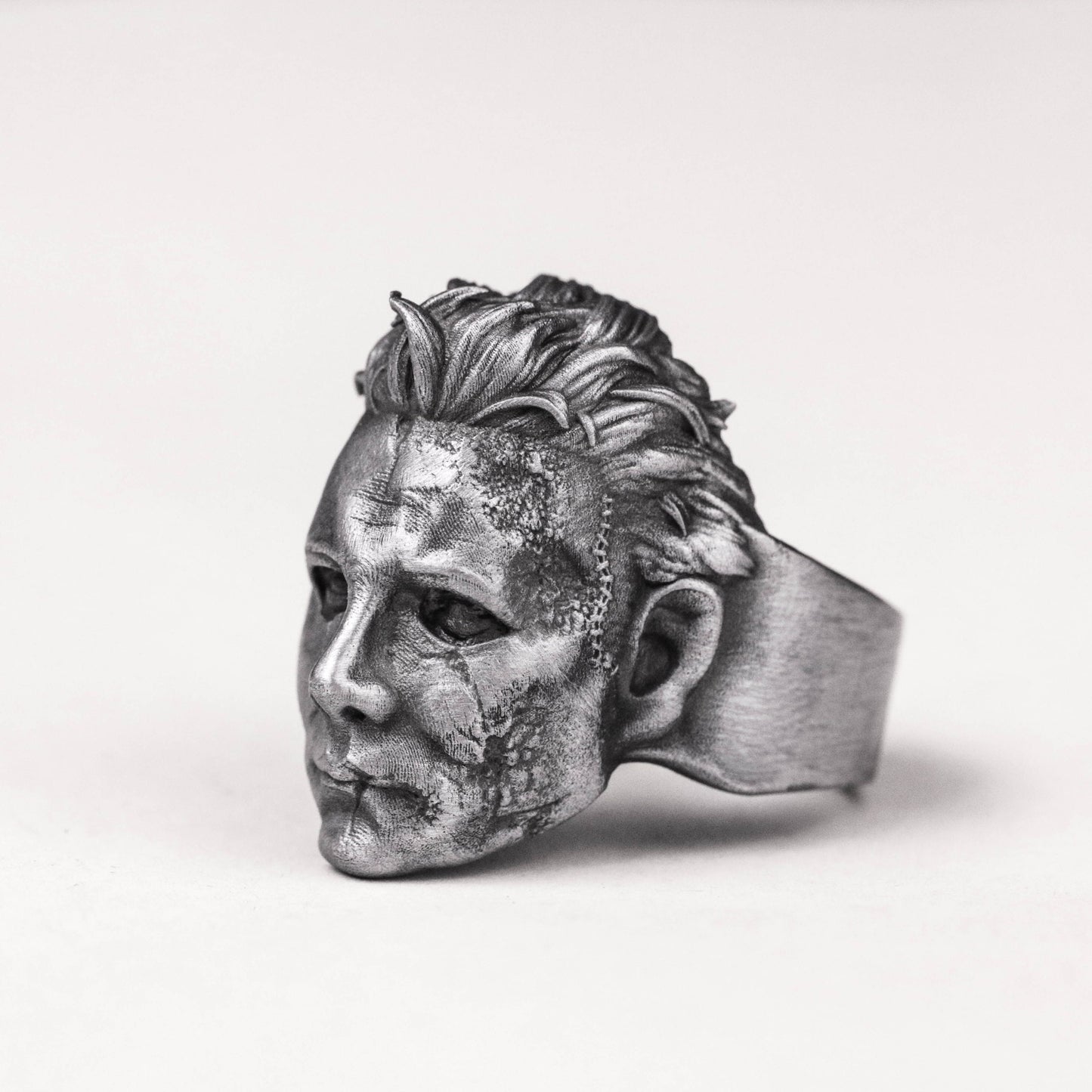 925 silver Moonlight heart panic Halloween mask killer Ring Michael Myers mask ring, Boogeyman ring, slasher jewelry, horror jewelry