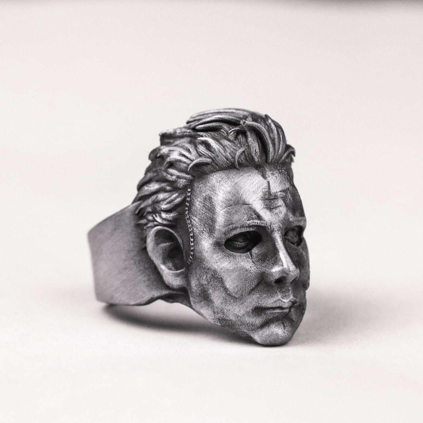 925 silver Moonlight heart panic Halloween mask killer Ring Michael Myers mask ring, Boogeyman ring, slasher jewelry, horror jewelry