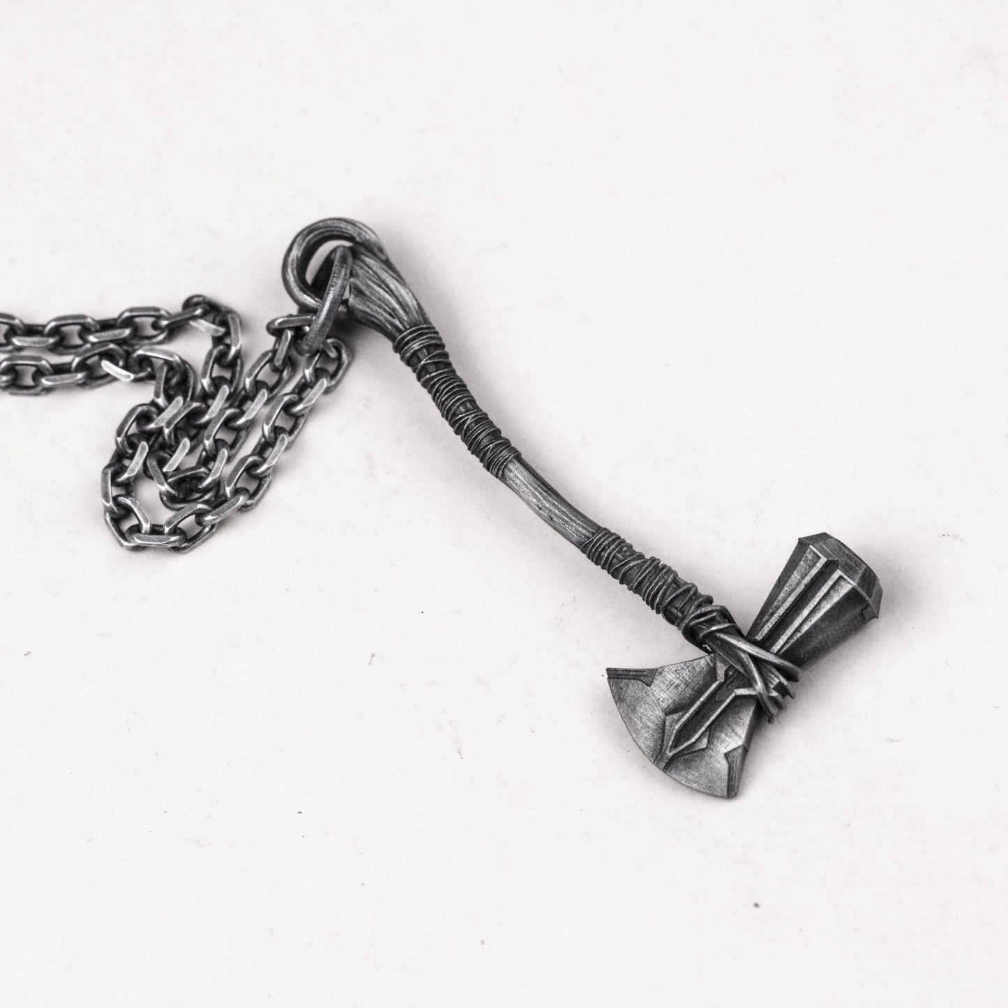 925 silver Thors Hammer Axe, Mjolnir Necklace, Double Axe Pendant, Viking Warrior Pendant, Norse Jewelry, Amulet Battle Axe Necklace