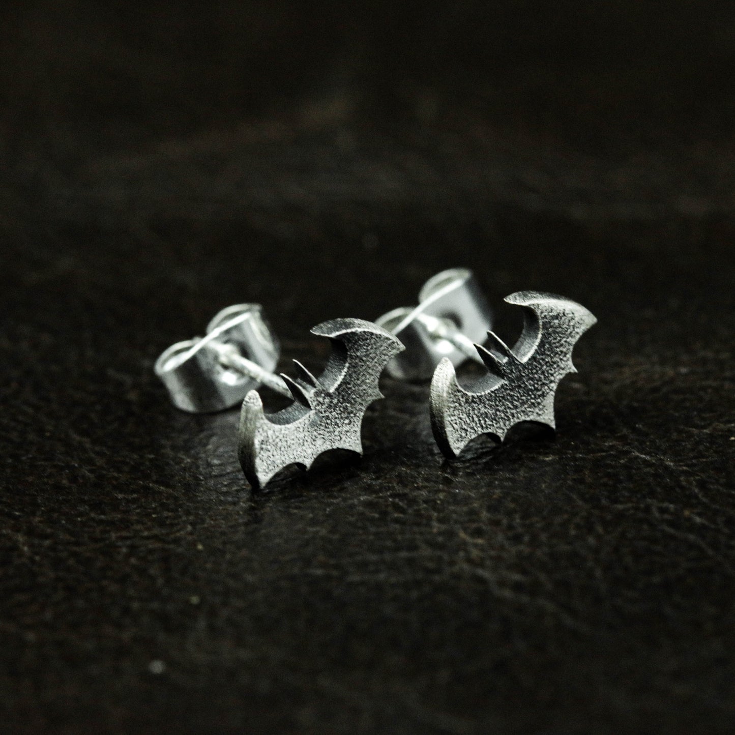 Bat gargoyle earrings, bat silver earrings, abstract bat earrings, personalized silver jewelry, gift for best man - handmade