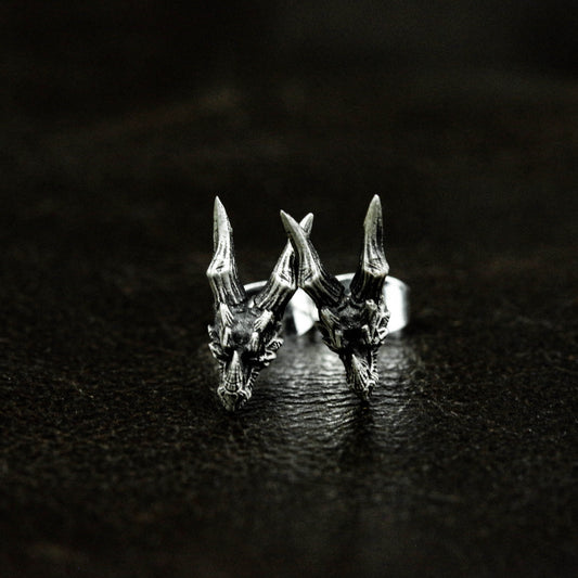 Dragon head earrings, silver earrings, dragon head bone earrings, gifts for him, gifts for best man, earrings bridesmaid gift - handmade