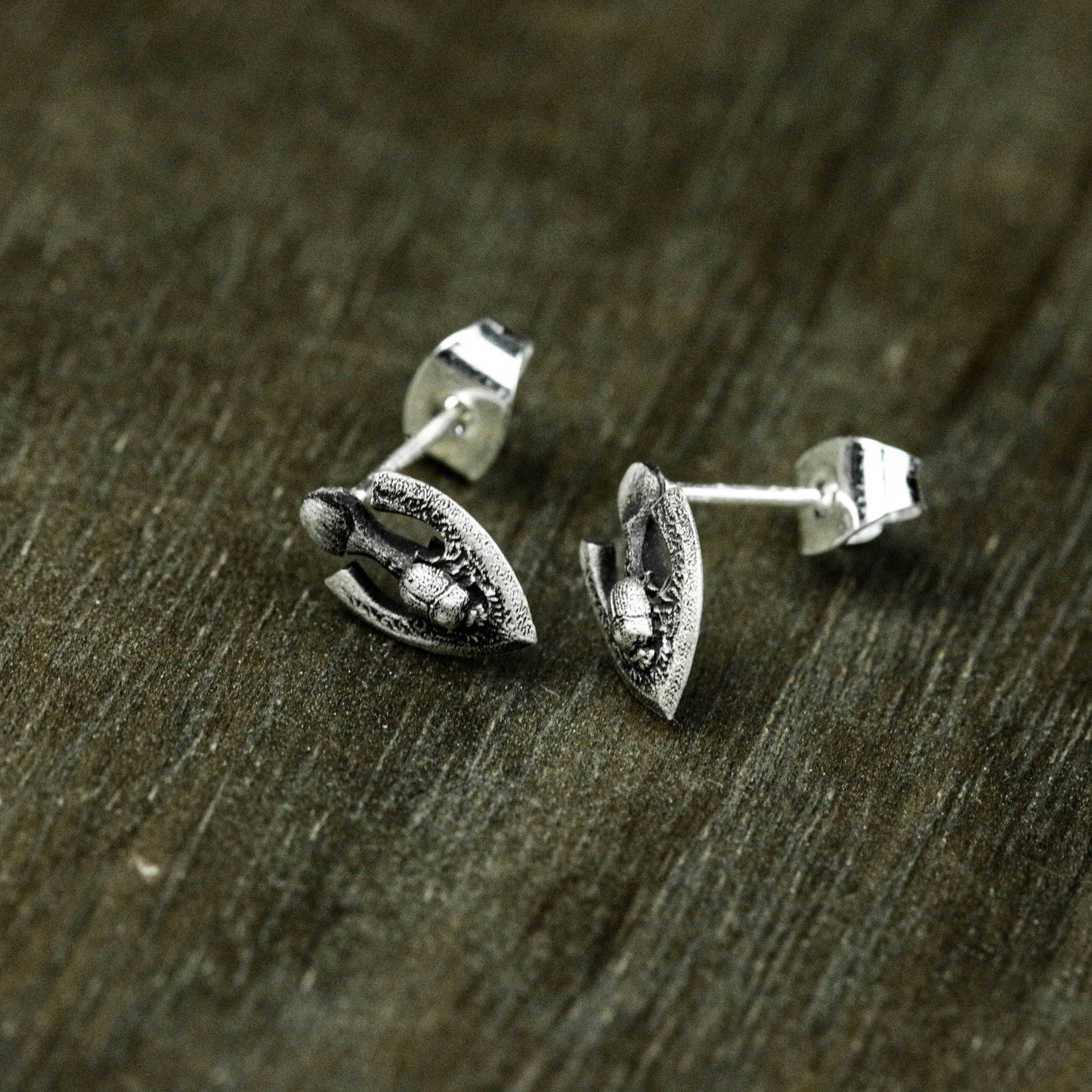 Anubis earrings, 925 sterling silver earrings, beetle earrings, arrowhead earrings, Anubis jewelry - handmade