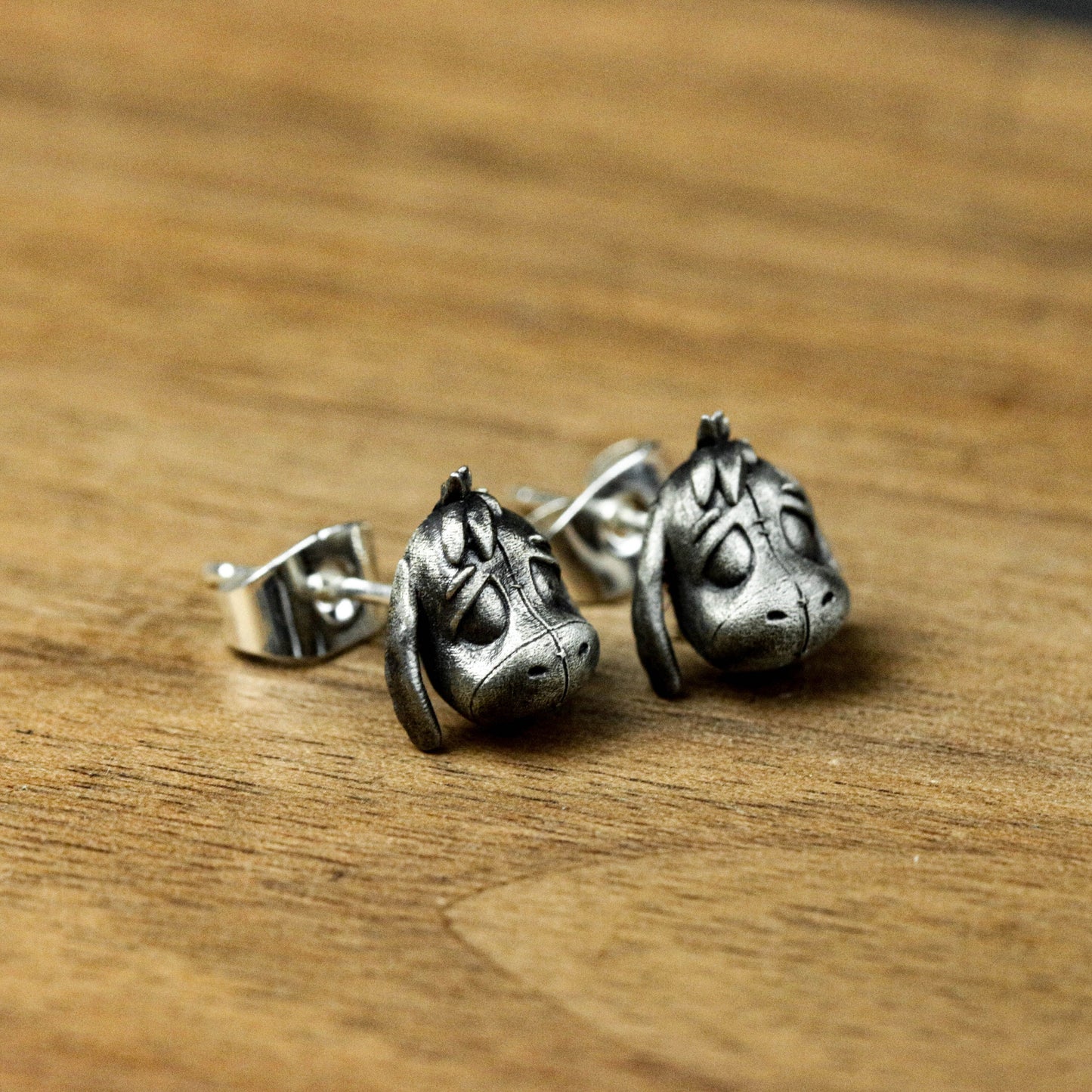 Muppet donkey head earrings, silver earrings, Muppet earrings, animal earrings, donkey earrings, best man earrings