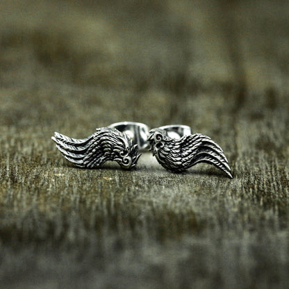 Angel wing earrings, silver earrings, angel wing earrings, wing earrings, gift for him - handmade