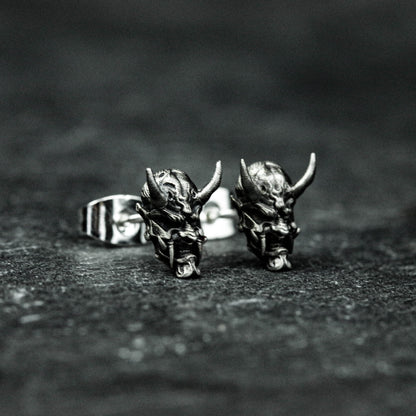 Bonjour mask silver earrings, mask earrings, bonjour earrings, mask jewelry, gifts for best man, gifts for him - handmade