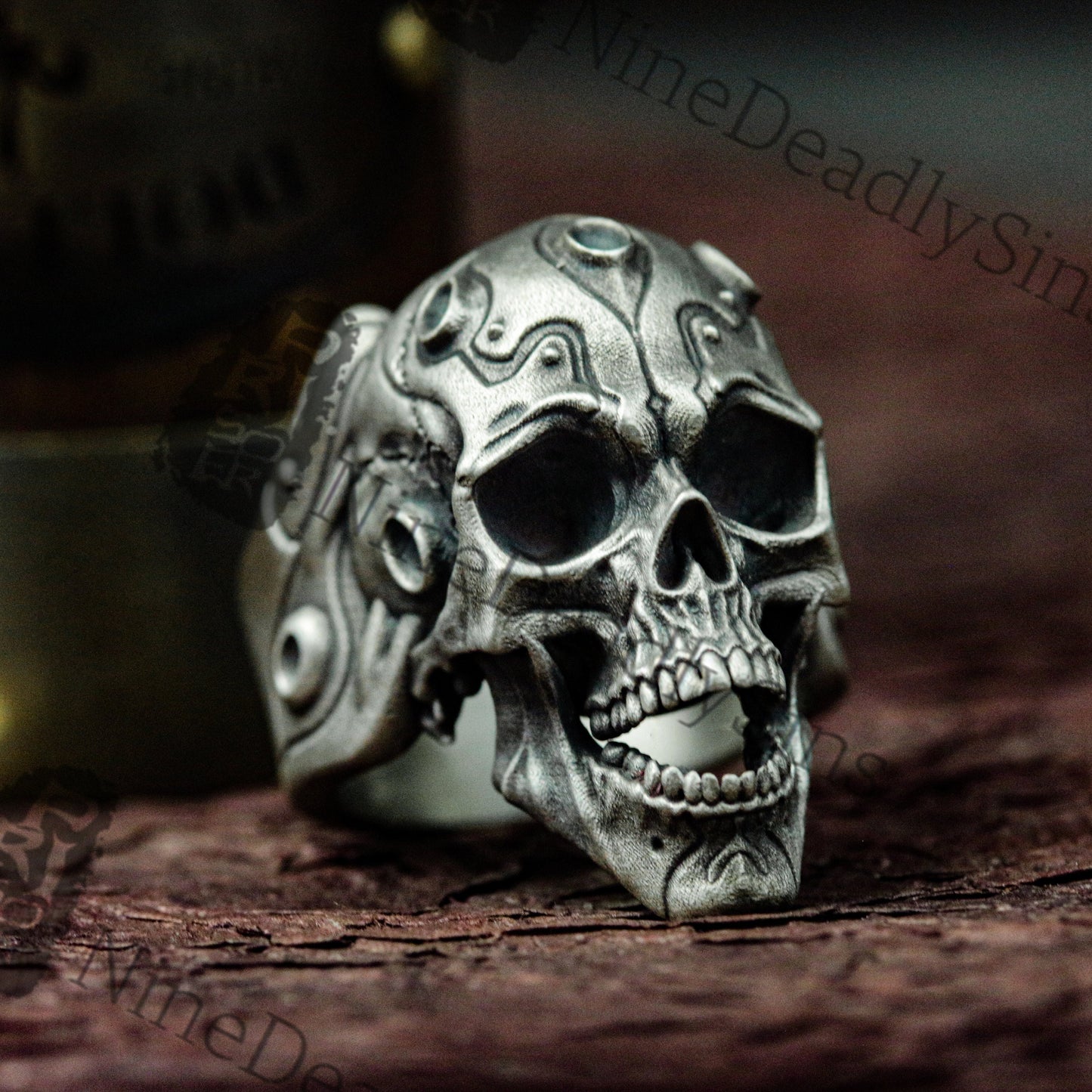 Mechanical Skull 925 Silver Ring - Doomsday Mechanical Skull Survival Ring - Unique Men Rings Artisan Made